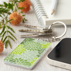 Porte-clés Fleurs Dahlia, Motif De Fleurs, Dahlia Verte
