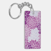 Porte-clés Fleurs Dahlia, Motif De Fleurs, Dahlia Violet (Devant gauche)