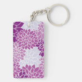 Porte-clés Fleurs Dahlia, Motif De Fleurs, Dahlia Violet (Dos)