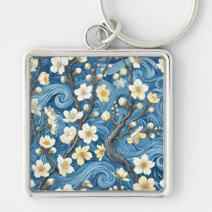 Porte-clés Fleurs d'amandier de style Van Gogh