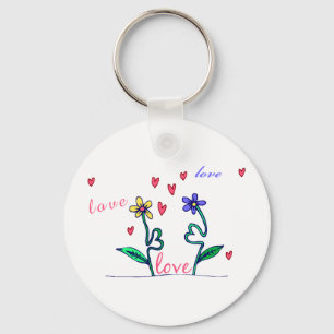 Porte-clés Fleurs d'amour