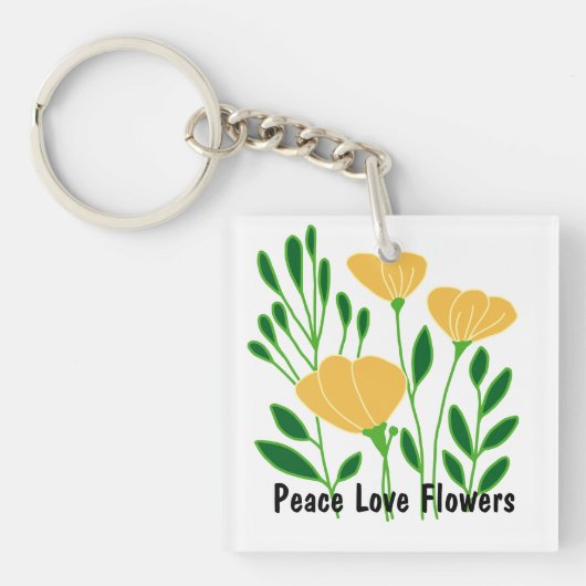 Porte-clés Fleurs d'amour de paix (Devant)