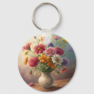 Porte-clés Fleurs dans le vase