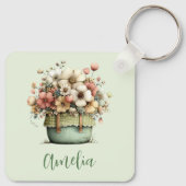Porte-clés Fleurs dans un pot Cozy Shabby Mignon (Dos)