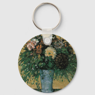 Porte-clés Fleurs dans un Vase Bleu par Paul Cezanne Art Vint