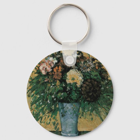 Porte-clés Fleurs dans un Vase Bleu par Paul Cezanne Art Vint (Recto)