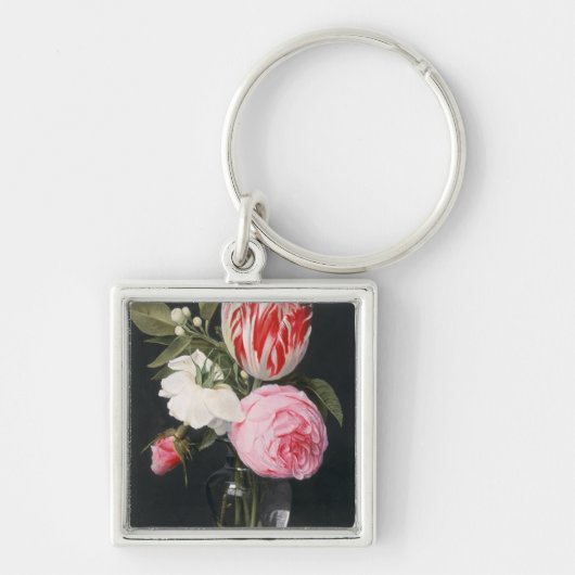 Porte-clés Fleurs dans un vase en verre (Devant)