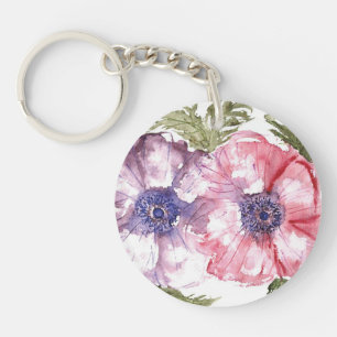 Porte-clés Fleurs d'aquarelle