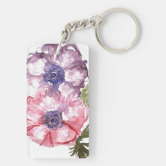 Porte-clés Fleurs d'aquarelle (Dos)