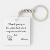 Porte-clés Fleurs d'aquarelle du meilleur script cadeau de ta (Dos)