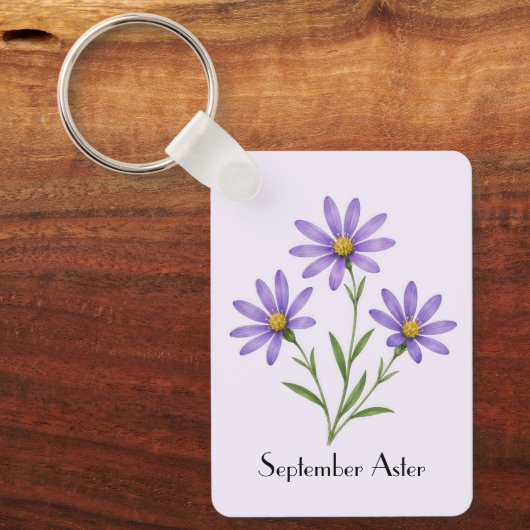 Porte-clés Fleurs d'Aster de septembre  (Recto)