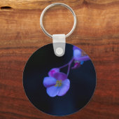 Porte-clés Fleurs de Begonia en bleu (Recto)