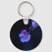 Porte-clés Fleurs de Begonia en bleu (Verso)