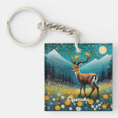 Porte-clés Fleurs de cerfs mignons Imaginaire de prairie (Devant)