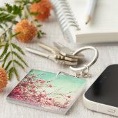 Porte-clés Fleurs de cerisier Fleur Porte - clé bleu rouge fl (Devant Droit)