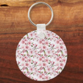 Porte-clés Fleurs de cerisier roses magnifiques (Verso)