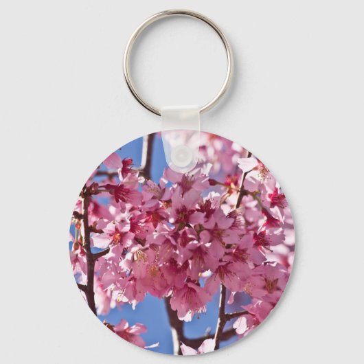 Porte-clés Fleurs de cerisier Sakura Étoiles rouges (Recto)