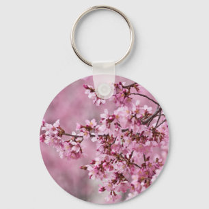 Porte-clés Fleurs de Cerisier Sakura Pastel Rose Calquees