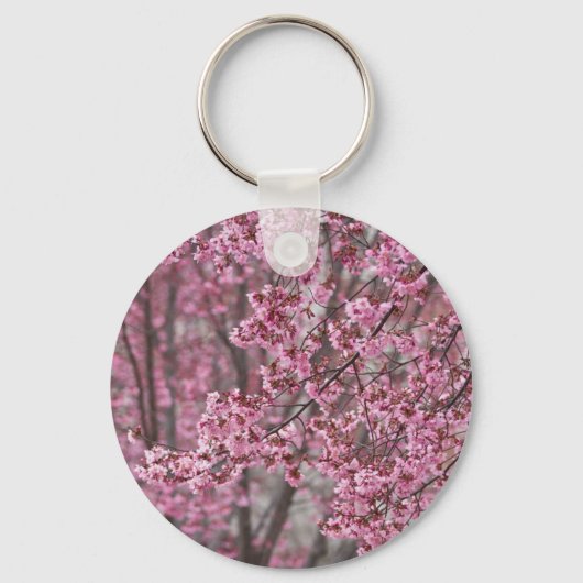 Porte-clés Fleurs de cerisier Sakura rose flottant (Recto)
