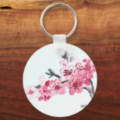 Porte-clés Fleurs de cerisiers roses (Recto)
