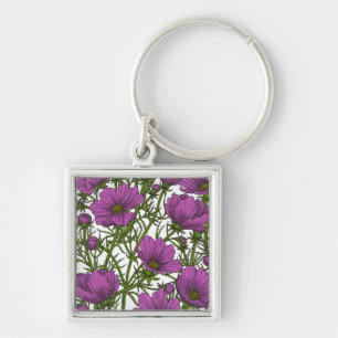 Porte-clés Fleurs de cosmos violet