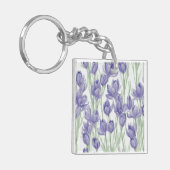 Porte-clés Fleurs de crocus aquarelles (Devant gauche)