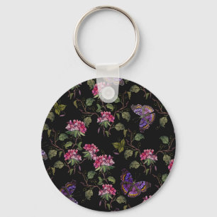 Porte-clés Fleurs de datura brodées : Art Botanique