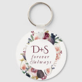 Porte-clés Fleurs de fig. | Moody Floral Wreath Monogram Favo (Recto)