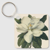 Porte-clés Fleurs de fleurs vintages de Magnolia Blanche en f (Recto)