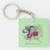 Porte-clés Fleurs de henné éléphant (Devant)