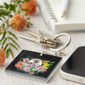 Porte-clés Fleurs de hérisson mignonnes (Devant Droit)