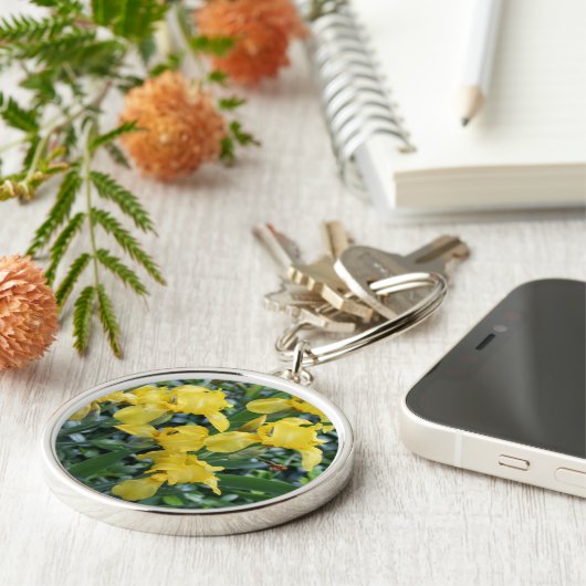 Porte-clés Fleurs de Iris Jaunes (Côté)