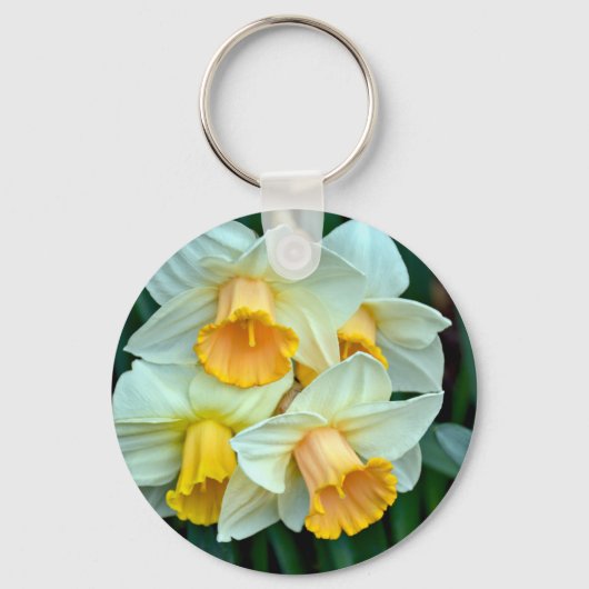 Porte-clés Fleurs de jonquilles jaunes (Recto)