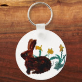 Porte-clés Fleurs de lapin Nature (Recto)