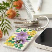 Porte-clés Fleurs de lavande de bourdon Jaune (Devant droit)