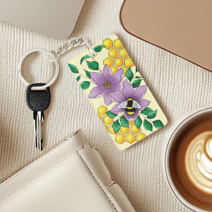 Porte-clés Fleurs de lavande de bourdon Jaune