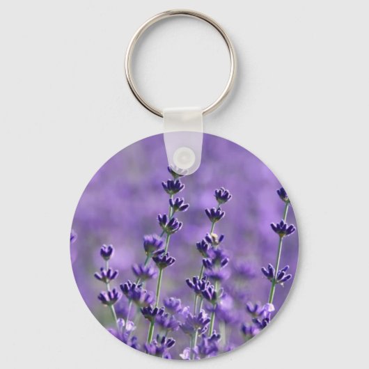 Porte-clés Fleurs de lavande violet Floral (Recto)