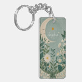 Porte-clés Fleurs de Lune : Pastel Floral et Crescent Moon (Devant gauche)