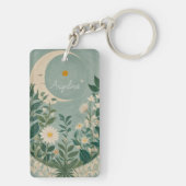 Porte-clés Fleurs de Lune : Pastel Floral et Crescent Moon (Dos)
