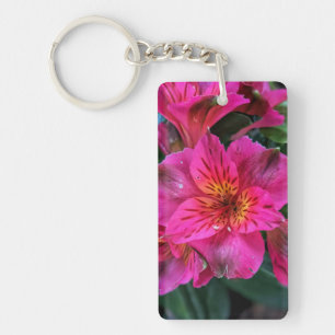 Porte-clés Fleurs de Lys péruviennes roses-79408