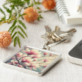 Porte-clés Fleurs de Magnolia Art Déco (Côté)