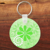 Porte-clés Fleurs de marguerite vert brillant mignonettes de  (Recto)