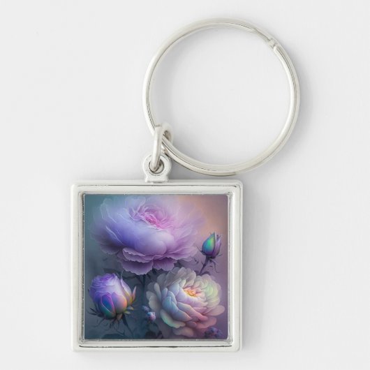 Porte-clés Fleurs de mariage doux Iridescente (Devant)
