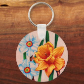 Porte-clés fleurs de narcisse (Recto)
