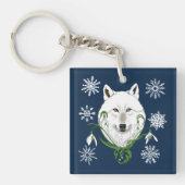 Porte-clés Fleurs de neige du Loup arctique blanc (Devant)