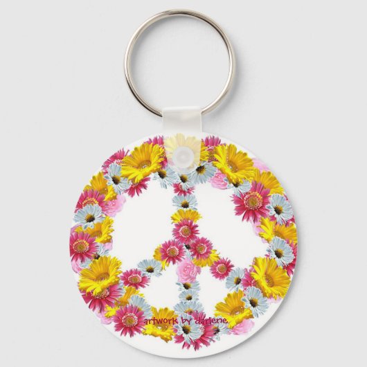 Porte-clés fleurs de paix, oeuvre de darlene (Recto)