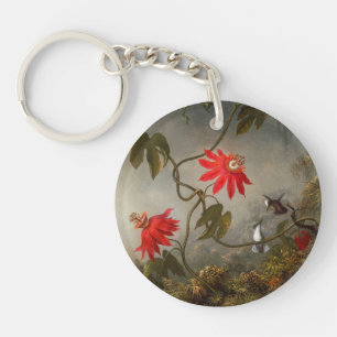 Porte-clés Fleurs de passion avec tête de colibris