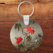 Porte-clés Fleurs de passion avec tête de colibris (Recto)