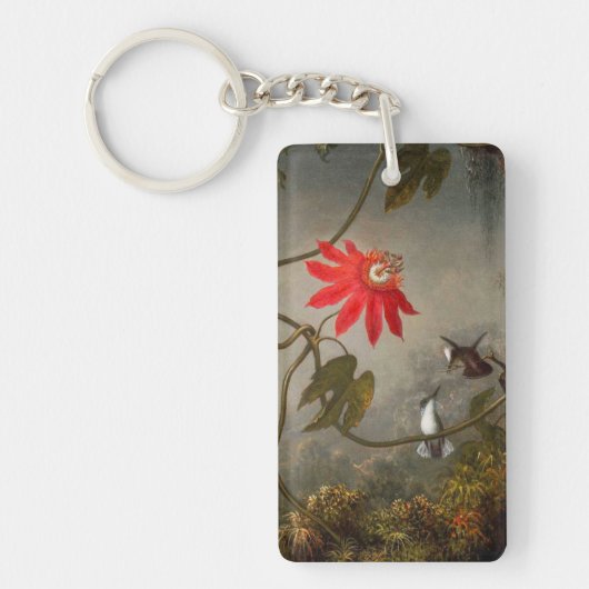Porte-clés Fleurs de passion avec tête de colibris (Devant)