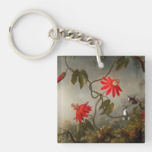 Porte-clés Fleurs de passion avec tête de colibris